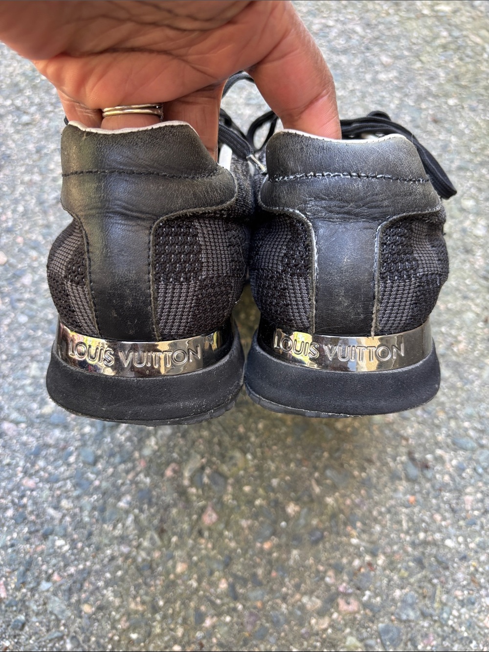 Men’s Louis Vuitton Black Knit Lace-Up Sneakers size 38 EU - Picture 3 of 9